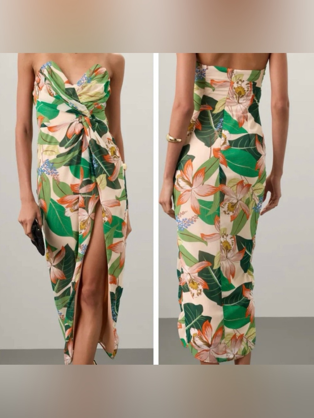 Katie May Come On Home High-slit Floral Midi Dress